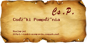 Csáki Pompónia névjegykártya